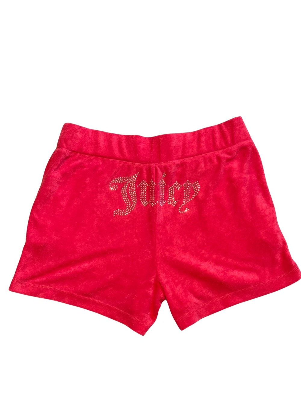 Juicy Couture Pink Red Velour Rhinestone Shorts Size M Y2K Tracksuit NWOT